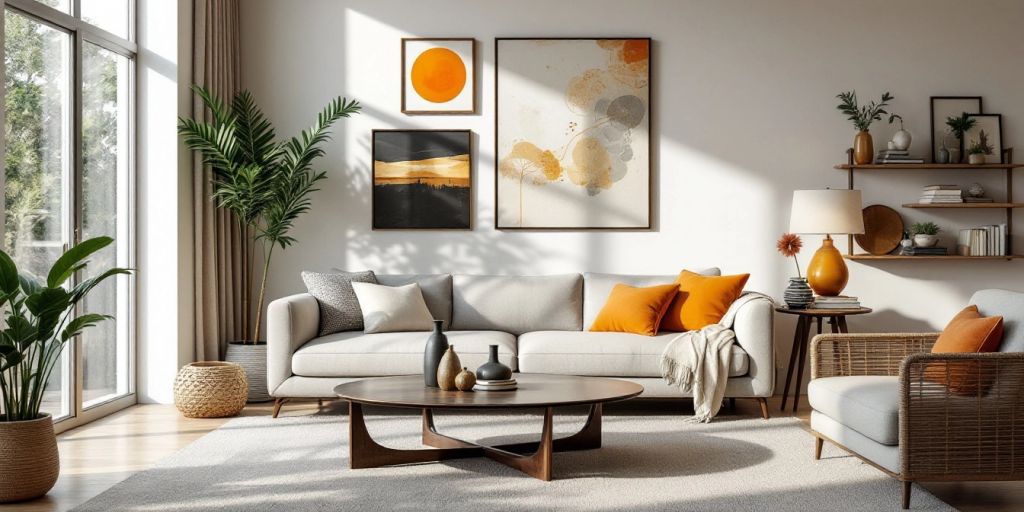 Elegant living room with stylish furniture and decor.